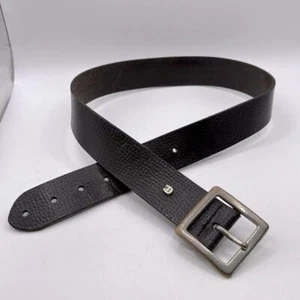 Vintage Etienne Aigner Black Pebble Leather Belt Silver Buckle Womens - Picture 1 of 15