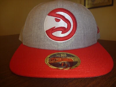 ATLANTA HAWKS NEW ERA 59FIFTY NBA GRAPHITE & ORANGE LOW PROFILE FITTED HAT 7 1/4 - Image 1 of 4