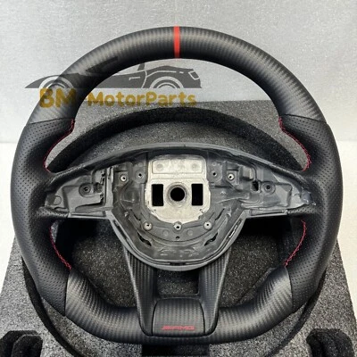 Matte Carbon Fiber Steering Wheel Fit for Mercedes-Benz AMG C63 C43 E53 W204 S65 — 第 1/4 张图片