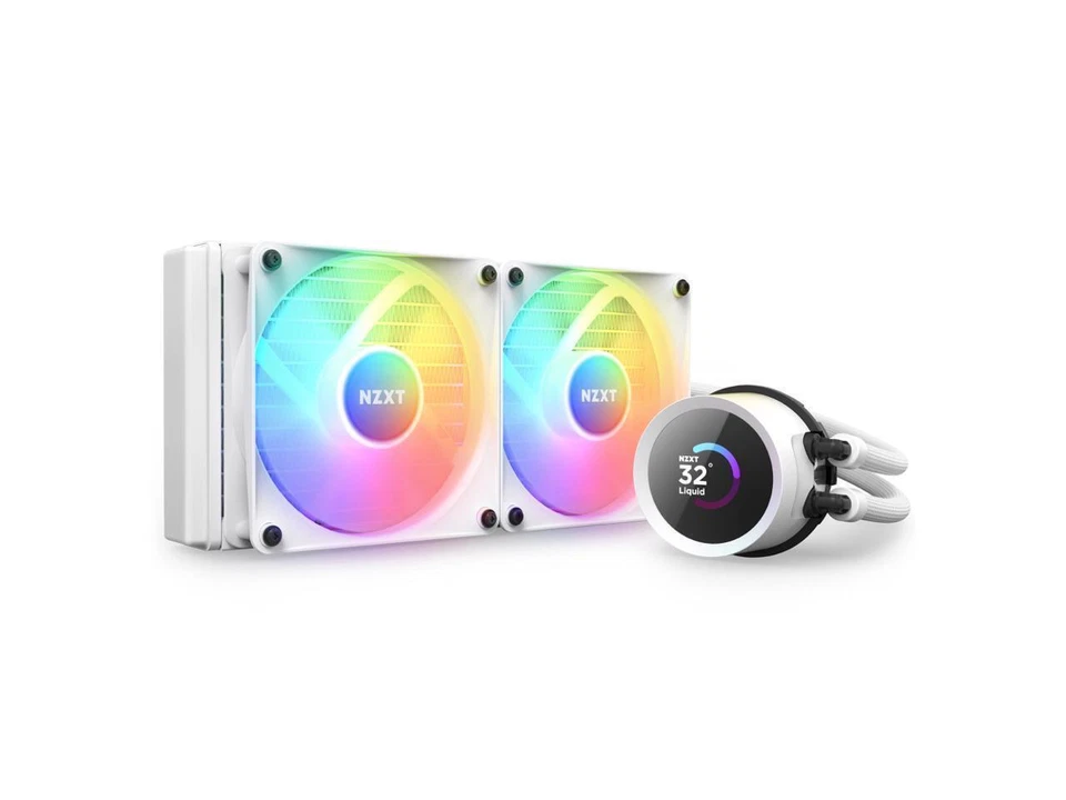 NZXT Kraken 240 RGB 2x120mm AiO Liquid CPU Cooler - Matte White