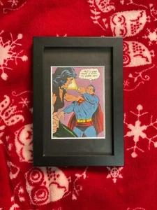Very Rare SUPERMAN , genuine 1979 Comic Art Print , FRAMED OOAK - Picture 1 of 3