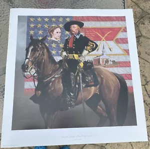 General George Armstrong Custer by Michael Gnatek print 1993 -small Tear - Picture 1 of 11