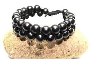 Karungali Armband Ebenholz Holzarmband schwarz Ebenholz Holzperlen verstellbar Bracelet - Bild 1 von 8