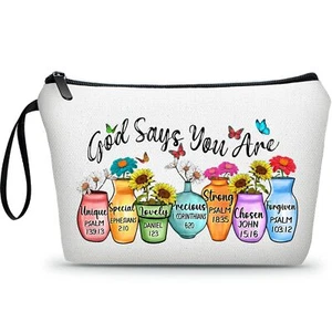 Christian Gifts for Women,God Says You Are Cosmetic Bag,Bible Study Supplies,... - Picture 1 of 6