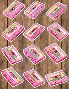 Pink Mix Tape Die Cut Vinyl Stickers Set Scrapbooking Laptop Waterbottle - Picture 1 of 1