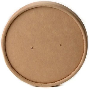 115mm Vented Lids for Kraft Paper Soup Containers Fits 26oz, 32oz Cups - Picture 1 of 4