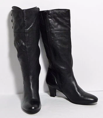 Botas altas de cuero granulado negras BX by Bronx para mujer 10 EE. UU. súper sexy usadas en excelente estado Foto 1 de 4