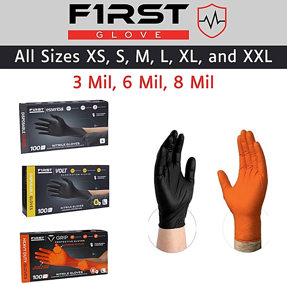 Nitrile Disposable Gloves Powder Latex Free 3, 5, 6, & 8 Mil - Image 1 of 1