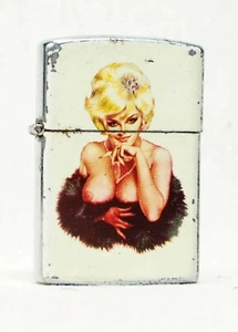Rare Vintage Pin-Up Topless Blonde Lady Spesco Cigarette Lighter Japan Risque - Picture 1 of 7