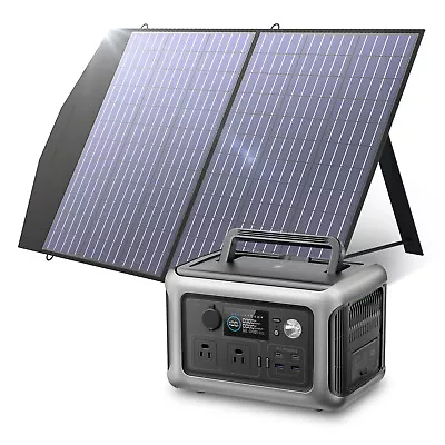 ALLPOWERS 600W Portable Power Station Generator RV LiFePO4 with 100W Solar Panel