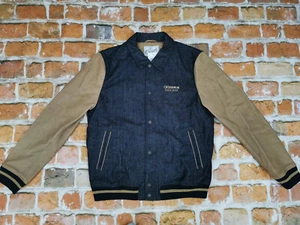 New Chevignon Vintage College Jacket Russian B Denim Retro Size L - XL New - Picture 1 of 12