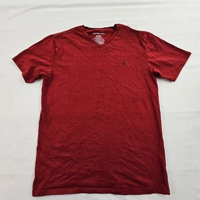 Camiseta de algodón de manga corta roja Calvin Klein para niños L Foto 1 de 4