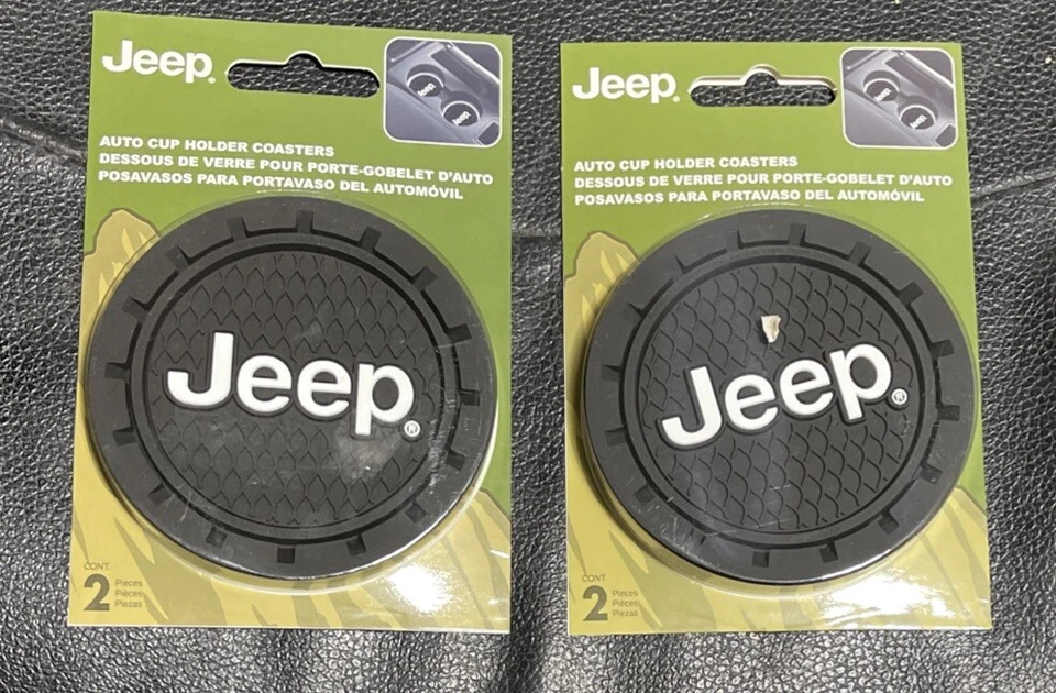 Portavasos de coche con logotipo Jeep de 4 piezas posavasos 2 paquetes de 2 piezas Foto 1 de 1