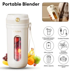 80W Portable Electric Mini Blender Mixer Shaker Bottle USB Rechargeable 350ml - Picture 1 of 19