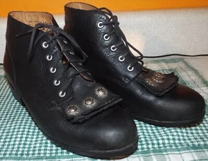 ARIAT VTG Boots Short Black Leather Lace Up Western/Cowgirl NICE Size 7 - Picture 1 of 11