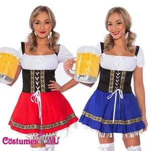 Ladies Beer Maid Oktoberfest Costume Gretchen German Heidi Wench Fancy Dress - Picture 1 of 13