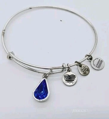Pulsera Brazalete Alex and Ani Piedra Natal Septiembre Azul Tono Plata Dije OSFM Foto 1 de 4