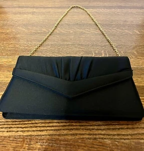 black vintage clutch evening bag purse - Picture 1 of 9