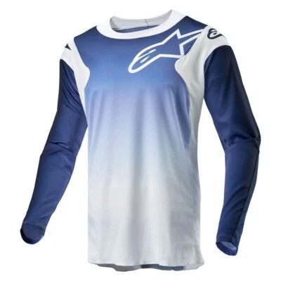 Camiseta deportiva todoterreno Alpinestars Racer Hoen blanca/azul MX para hombre tallas MD & 2X Foto 1 de 3