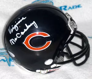 PROPRIETARIO VIRGINIA MCCASKEY (Deceduto) FIRMATO CHICAGO BEARS MINI CASCO J.S.A. Cert - Foto 1 di 4