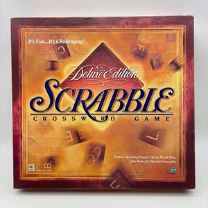 VINTAGE Scrabble Deluxe Edition COMPLETE Milton Bradley 1999 Crossword Word Game - Picture 1 of 9