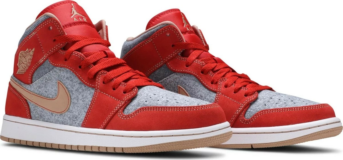 Jordan 1 Mid Denim Red for Sale | Authenticity Guaranteed | eBay