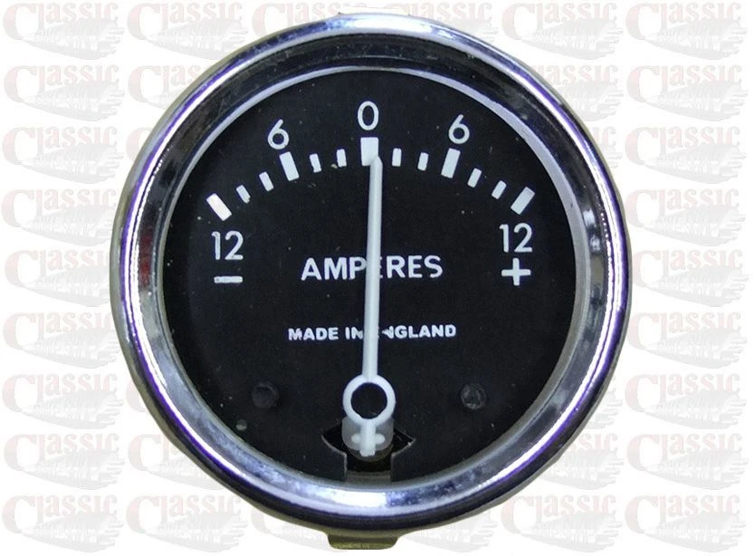 Amperímetro BSA A10 B31 Triumph T120 cara negra-12-0-12   - Imagen 1 de 1