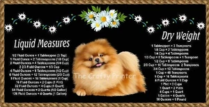 LARGE 10"x4.5" POMERANIAN DOG #2 MAGNET with Handy Kitchen Conversion Chart - Picture 1 of 1