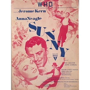 1941 Sunny Sheet Music Who Music Anna Neagle Ray Bolger John Carroll Jerome Kern - Foto 1 di 4