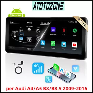 ATOTO 12,3" 8-Core Android CarPlay Autoradio BT GPS Navi Per Audi A4/A5 B8/B8.5 - Imagen 1 de 7