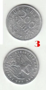 Münzen ECHT SILBER Deutsches Reich  200 Mark + 500 Mark Alu 1923 1922 - Bild 1 von 4