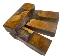 Qualité Stabilisé Marron Mallee Hybrid Burl Couteau Vierges #510 À Ewz 1.5 X 1 X - Picture 1 of 6