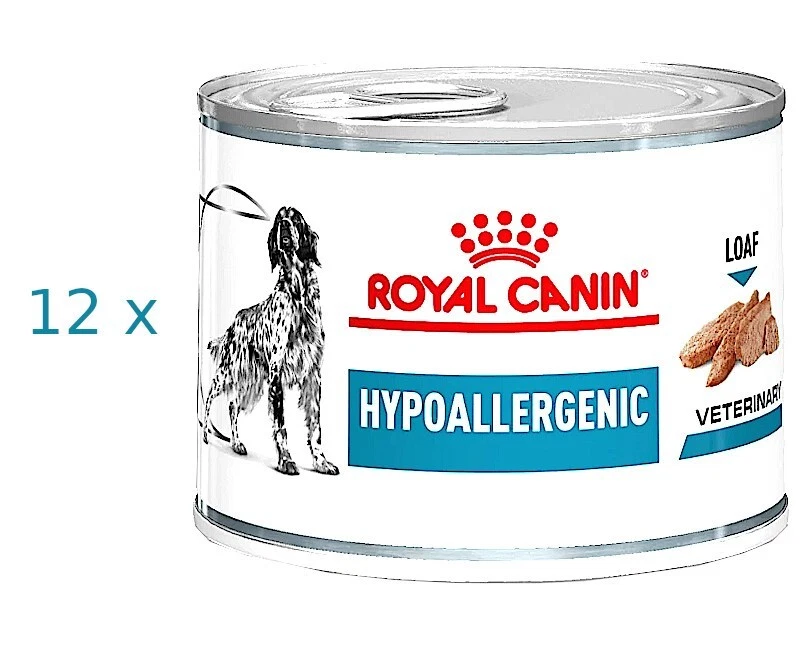 12 x 200 g Royal Canin Hypoallergenic (€ 16,10/kg) Veterinary Mousse für Hunde - Bild 1 von 1