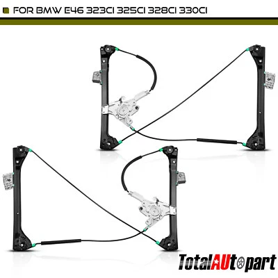 2x Regulador de ventana sin motor delantero L & R para BMW E46 323Ci 325Ci 328Ci 330Ci M3 Foto 1 de 4