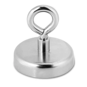 1 NEODYM POWER ÖSENMAGNET D48 mm NDFEB BIS 80 KG SUPER STARK MAGNET ÖSE - Bild 1 von 3
