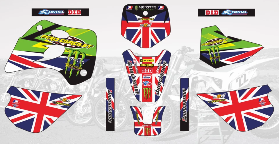 559 GRAPHICS KIT FOR KAWASAKI KX 80 KX80 1994 1995 1996 1997 Foto 1 de 1