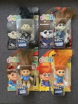 Juego de 4 Trolls de Buena Suerte CHUCKY ALAN MICHAEL FRANKENSTEIN- ¡¡DIFÍCIL DE ENCONTRAR!! ¡NUEVO! Foto 1 de 2