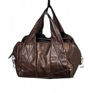 Kenneth Cole New York Leather Tote Brown Slouchy Medium Bag 11x10x8 Work Travel - Picture 1 of 16