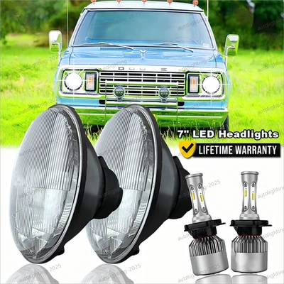 Faro LED redondo de 7 pulgadas para camioneta Dodge D100 D150 D200 D300 Dart Ramcharger Foto 1 de 4