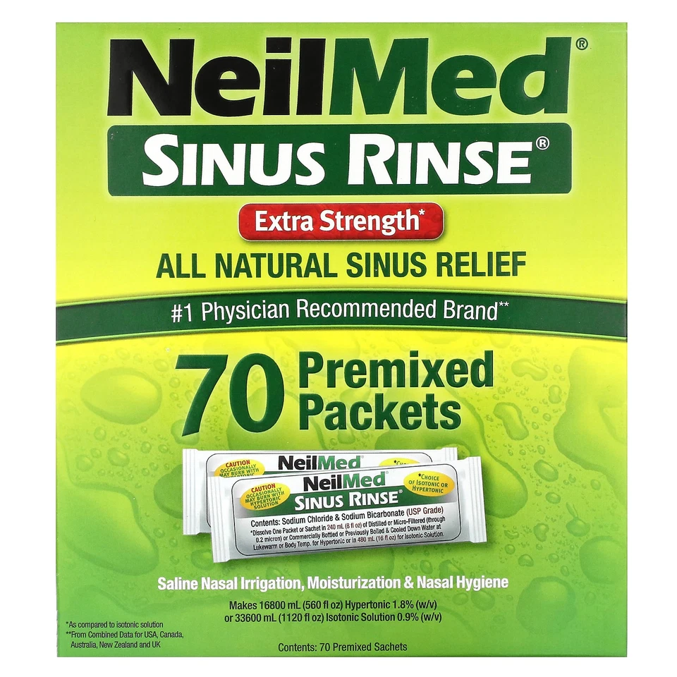 NeilMed Sinus Rinse Extra Strength Hypertonic 70 Packets
