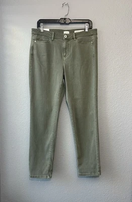 NUEVO J. Jill Denim Boyfriend Jeans Pierna Recta Tobillo Verde Claro Talla 12P Elástico Foto 1 de 4