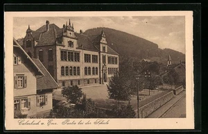 Ansichtskarte Calmbach a. Enz, Partie bei der Schule  - Picture 1 of 2