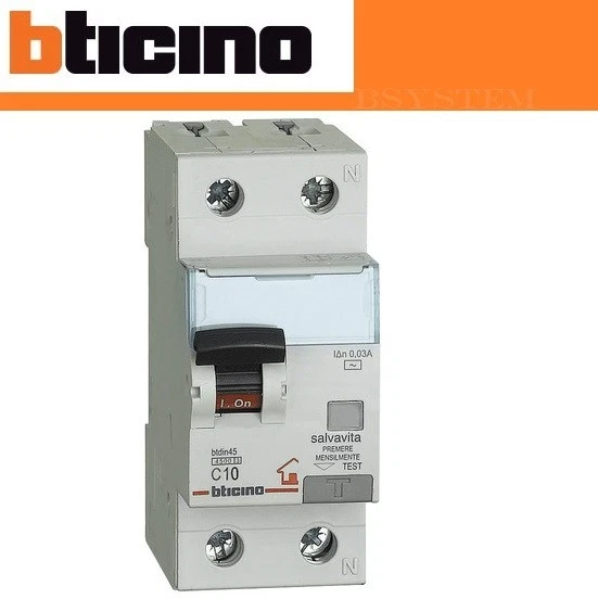 MAGNETOTERMICO 10A GC8813AC10 INTERRUTTORE DIFFERENZIALE BTICINO