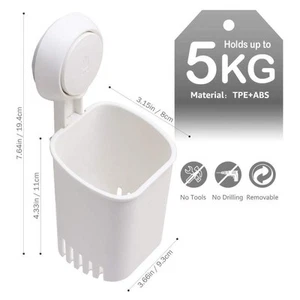 Bathroom Toothbrush & Toothpaste Holder – Wall-Mounted Suction Cup Organizer - Picture 1 of 10