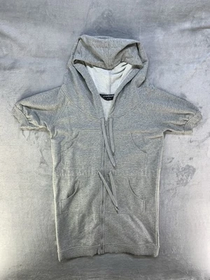 Sudadera Norma Kamali Grande Gris Jaspeado Sudadera con Capucha Cordón Cintura Bolsillos Extra Foto 1 de 4