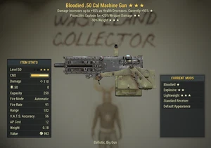 FALLOUT 76 PC Bloodied .50 Cal Machine Gun (Missing Parts Weapon) - Picture 1 of 1