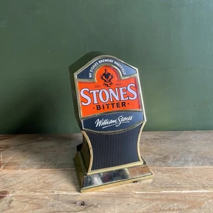 Vintage Stones Bitter Bar Pump Tap Head - Gold Black Orange - 19 x 12 x 11cm - Picture 1 of 11