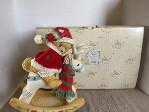 Cherished Teddies, Bear On Rocking Reindeer - Musical #629618 - Picture 1 of 10