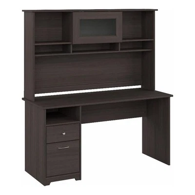 Cabot 60W Computer Desk with Hutch in Heather Gray - Engineered Wood - Image 1 of 4