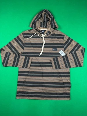 Camisa con Capucha BILLABONG Para Hombre Rayas Manga Larga Marrón Talla Mediana Nueva con Etiquetas Foto 1 de 4